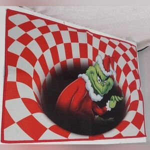 3D Illusion Grinch Christmas Novelty Doormat Holiday Decoration Rug 19x31”